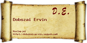 Dobszai Ervin névjegykártya